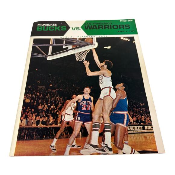 1971 Milwaukee Bucks VS San Francisco Warriors NBA Basketball Playoff Program